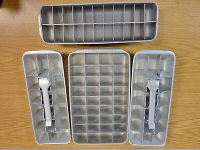 Vintage Aluminum Metal Ice Cube Tray Large/Small ~ Quick Release  - Lot Of 4 • $24.99