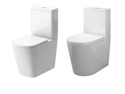 Bathroom Toilet WC Unit Pan Soft Close Seat White Gloss Close-Coupled • £132.99