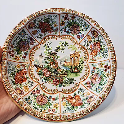 Vintage Daher Decorated Ware 1971 Made In England Victorian Floral Scene#11101  • $14.95