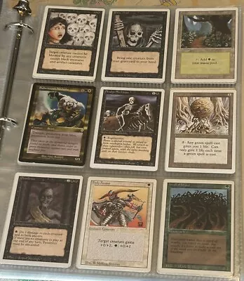 Vintage Magic The Gathering Collection Binder Mtg 225 Card Lot 90s Vintage 💎 • $26