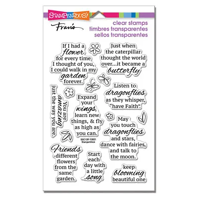 $18.40 • Buy Sentiments & Sayings WINGED WISH CLEAR Rubber Stamp Set STAMPENDOUS SSC1391 New