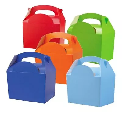 Assorted Boys Plain Coloured Boxes Childrens Party Picnic Recyclable Food Meal • £4.99