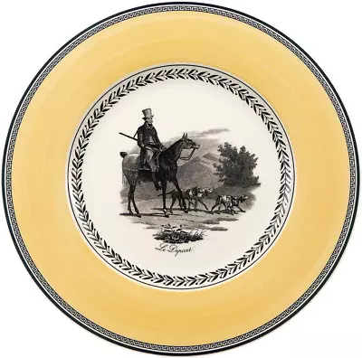 Villeroy & Boch Audun Chasse Dinner Plate 10.5 In White/Gray/Yellow • $68.99