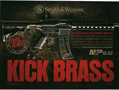 2009 Print Ad - Smith & Wesson M&p 15-22 Ad .22 Lr Caliber  - Kick Brass M & P • $9.77