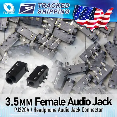 $6.79 • Buy 50Pcs 3.5mm Female Audio Jack Connector 1/8 4Pin PCB DIP Stereo Headphone PJ320A