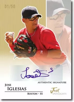 JOSE IGLESIAS 2011 Just SPOTLIGHTS Rookie Autograph GOLD Auto RC #/50 • $23.99