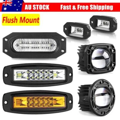 3  7  Flush Mount LED Work Light Bar Flood Spot Lights Driving Lamp Offroad SUV • $66.48