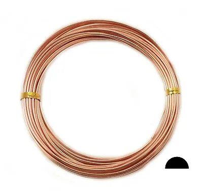 99.9% Pure Copper Wire Dead Soft Half Round 6 8 10 12 14 16 18 20 21 22 24 Gauge • $21.99