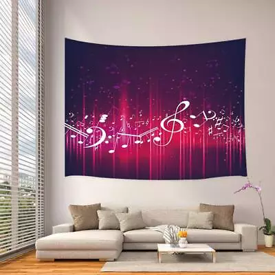 Extra Large Tapestry Wall Hanging Music Note Party Purple Red Room Decor Dorm • $13.36