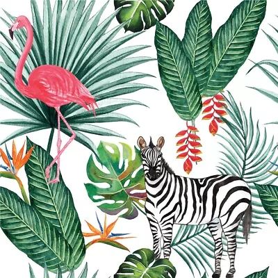  House Bedroom Design Flamingo Zebra Tropical Scenery Art Poster • $16.74