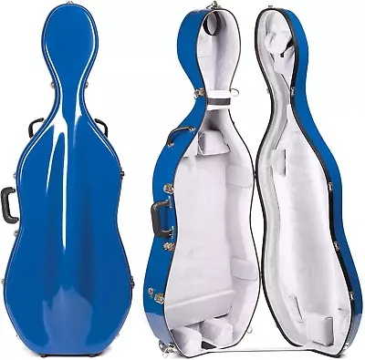 2000W Fiberglass Blue/Gray 4/4 Cello Case With Wheels • $950.62