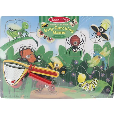 Melissa & Doug Magnetic Wooden Puzzle Game 10pcs-Bug Catching • $18.22