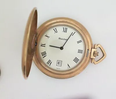 Vintage Gold-Plated Bulova Pocket Watch 1970s 17 Jewel Working Swiss Made • $175