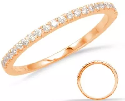 .17ct Diamond 14kt Rose Gold 3d Shared Prong Semi Eternity 2mm Anniversary Ring • $901.35