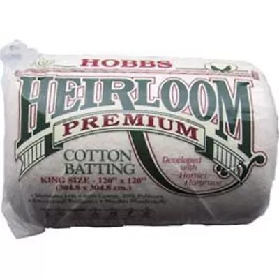 Hobbs Heirloom Premium Cotton Batting/Wadding King Size 120 X 120 Inch • £38.89