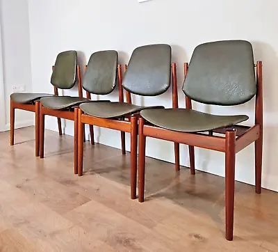 Vintage Dining Chairs  Danish Arne Vodder  France And Son Mid Century • £1400