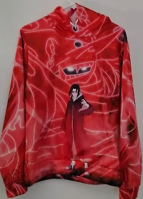 Naruto Hoodie Mens Large Unisex Red Uchiha Itachi Anime Pullover 2 Pockets • $14.95