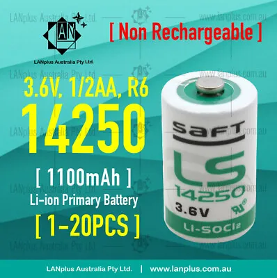 Saft LS14250 ER14250 3.6V Lithium Battery 1/2AA R6 Li-SOCl2 Nipple Top Battery • $123.99