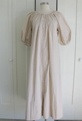 $19.99 • Buy STAUD Women's Vincent Dress - Size M In Beige Cotton Poplin Puffed Half Sleeves