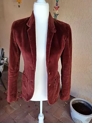 Vintage Sasson Corduroy Suit Jacket Blazer Size 3/4 Small Made In Hong Kong RUST • $44.99