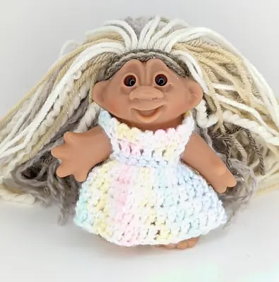 DAM Troll Doll OOAK  5 Inch Vintage Huge Yarn Hair • $25