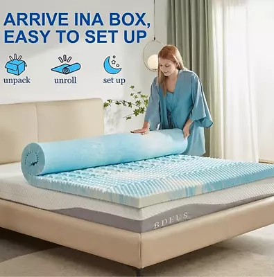 Sinweek Mattress Topper Twin XL 2  Blue 5-Zone Memory Foam • $39.99