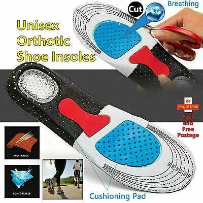 £3.75 • Buy Orthotic Shoe Insoles Arch Support For Flat Feet Heel Pain Plantar Fasciitis UK