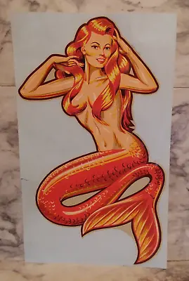 Vintage 12  Pinup Decal 1950's - Sexy Fantasy MERMAID - Large - Rainbow Plastics • $27.99