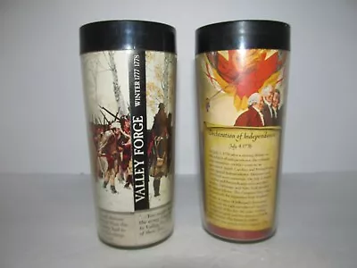 THERMO SERV 6 1/2  TUMBLERS Valley Forge & Declaration Of Independence 2 Vintage • $9.98