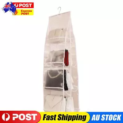 Hanging Handbag Organizer For Closet Door Wall Storage Bag (8 Grids White) • $15.69