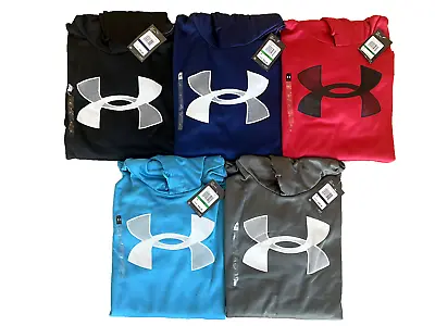 Under Armour Men's Hoodie Big Logo 1357085 Fleece Pullover Hooded Sweatshirt • $26.50