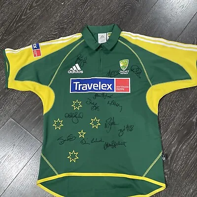$450 • Buy Signed 2005/06 Australian ODI Away Shirt Whole Team Including Andrew Symonds