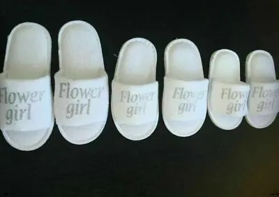 £5.99 • Buy Bride Spa Slippers Wedding Bridesmaid Personalised Gift Silver Glitter