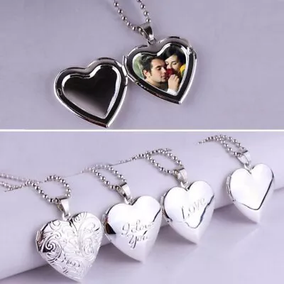 Fashion Photo Frames Can Open Locket Necklace Heart Pendant Family Memorial Gift • $1.45