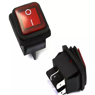 2x 4 Pin 2 Position Boat Rocker Switch  Red Indicator Light 16A/250V 20A/125V • $9.44