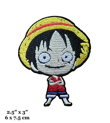 One Piece Anime Series Monkey D Luffy Straw Hat Figure Embroidered Iron On Patch • $4.99