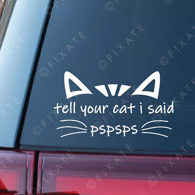 Tell Your Cat I Said PSPSPS Car Decal Funny Vinyl Sticker Pet Window Bumper Gift • $7