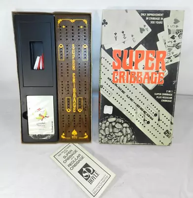 Vtg 1973 Hoyle Super Cribbage Board Game With Box &Sealed Stardust Playing Cards • $14.95