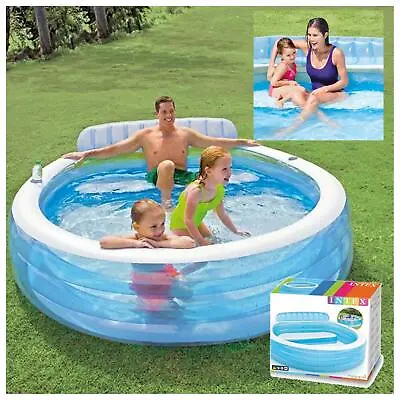 Intex Swim Centre Family Lounge Paddling Pool With Seats 224 X 216 X 76 Cm • £48.29