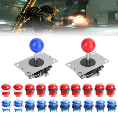 Arcade DIY Kits LED 2x LED Encoders 2x Joystick 20x LED Arcade Buttons 3 Pins • $64.89