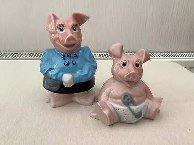 2 X NAT WEST PIGGY BANKS 1 STAMPED WADE MUM AND BABY PIG • £7.99