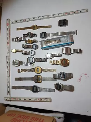 VINTAGE LOT OF LED DIGITAL.DISPLAY WATCHES 20 TOT Parts/restore Lot MOST VGC !! • $110