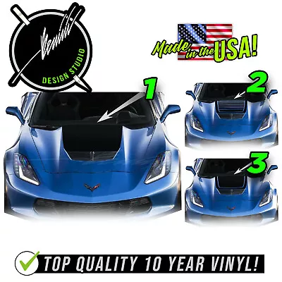 Hood Blackout Racing Stripe Decal Fits 2015-2019 C7 Corvette Z06 • $59.99