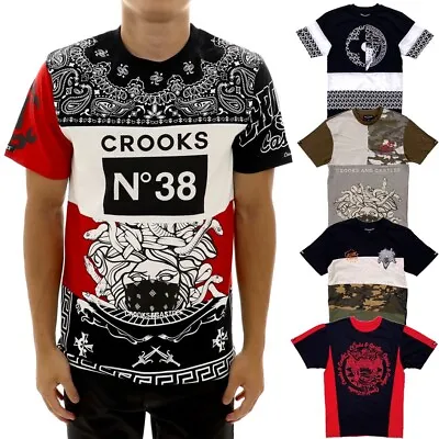 Crooks & Castles Men's Medusa Color Block Chop Shop Graphic Tee T-Shirt • $27