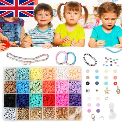 £7.99 • Buy Jewelry DIY Kit Clay Spacer Beads Bracelet Making Set Ceramic Beads Colorful UK