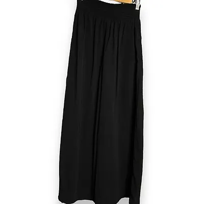 Mossimo Pull On Wide Leg Pants Women's Large Black Academia Casual Lightweight • $14.81