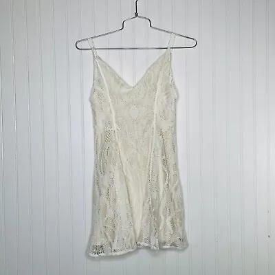 ZARA Ivory Lace Sleeveless Mini Dress Small • $15