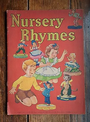 Vintage Nursery Rhymes 1942 Whitman Large Linen Picture Book • $21
