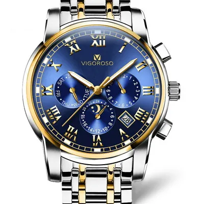 £24.89 • Buy Mens Luxury Stainless Steel Wrist Watch Quartz Analogue Date Waterproof Business