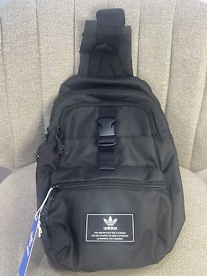 Adidas Utility Sling 3.0 Unisex Crossbody Travel Festival Gym Bag Black $50 MSRP • $37.99